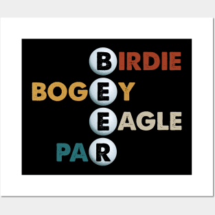 Vintage Birdie Bogey Eagle Par Beer Funny Golf Golfing Golfer Gif Posters and Art